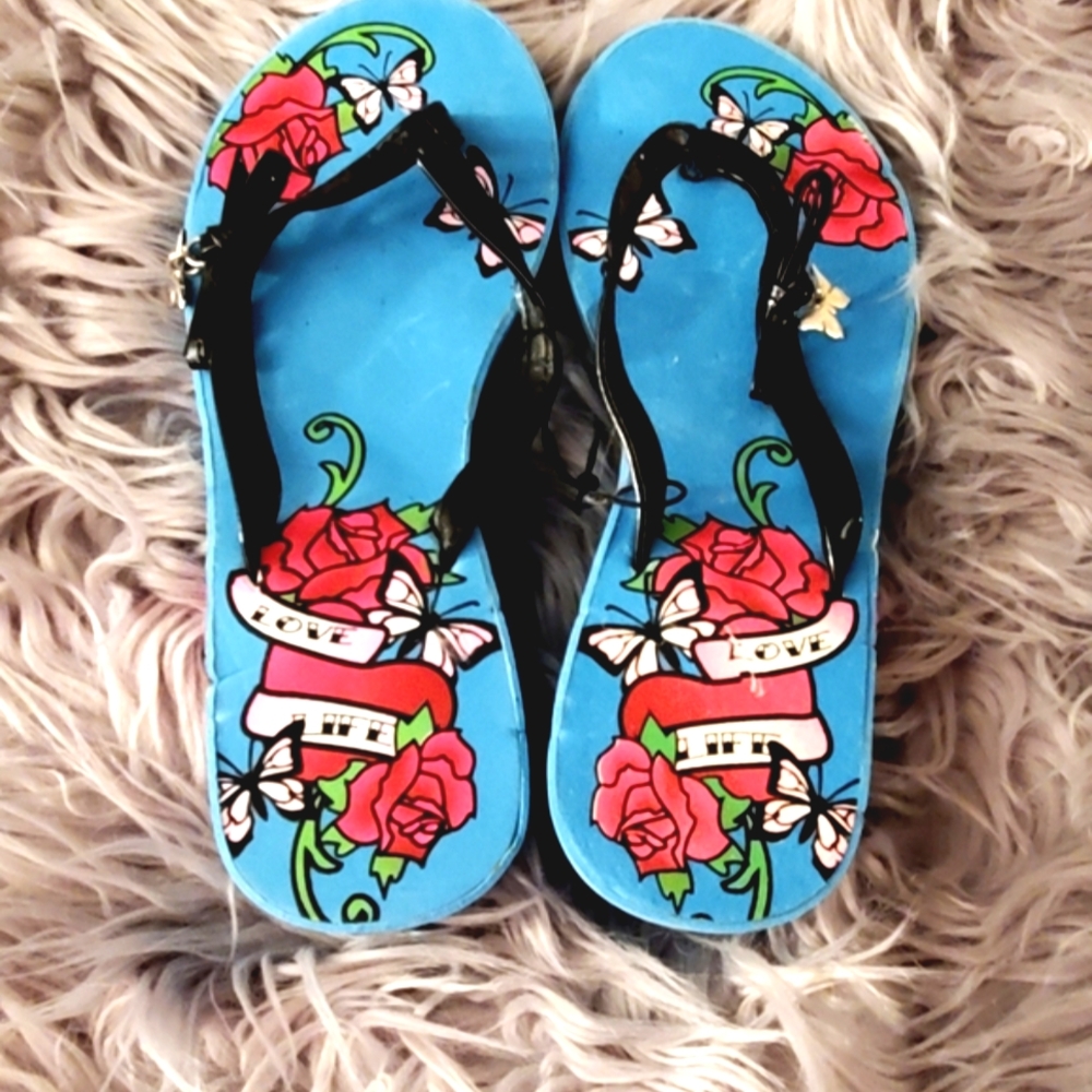 Y2K NWT  🦋 Butterfly/Tattoo Platform Flip Flop/ Sandal